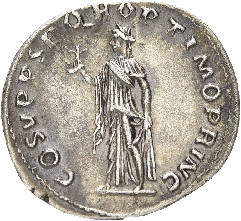 RIC II Trajan 127 Trajan reverse — Spes, draped, advancing left, holding up flower in right hand and lifting up skirt with...