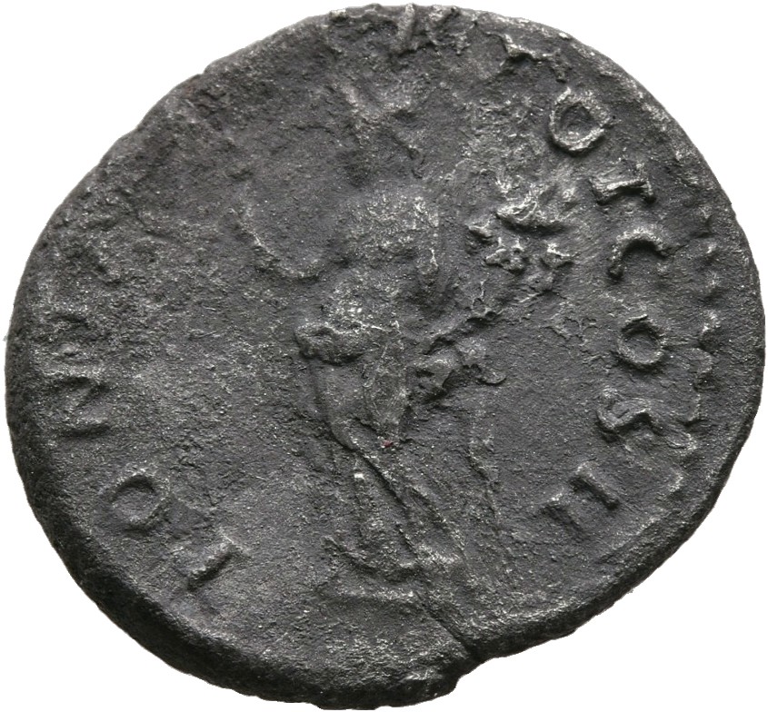 RIC II Trajan 13 Trajan reverse, Felicitas, draped, standing left, holding caduceus in right hand and cornucopiae in left