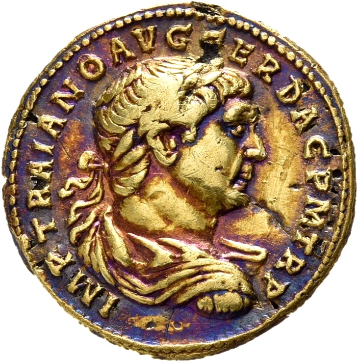 RIC II Trajan 144 Trajan obverse, Bust of Trajan, laureate, right (sometimes draped)