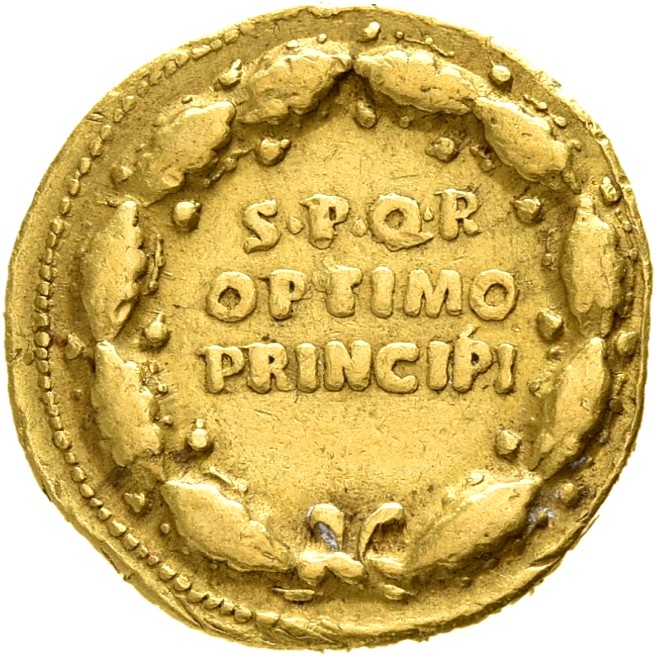 RIC II Trajan 149 Trajan reverse, Legend within oak-wreath