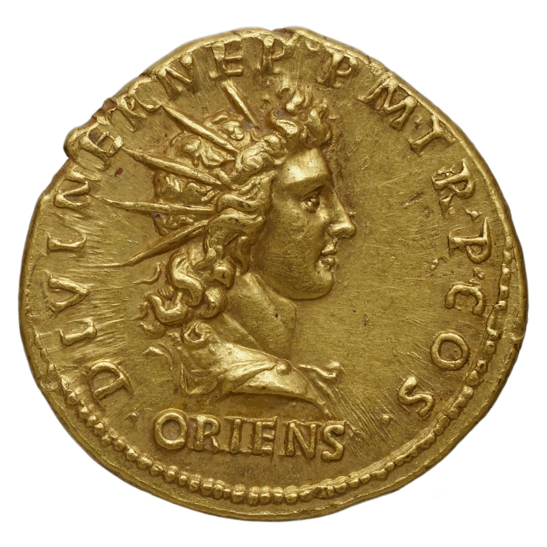 RIC II Trajan 16 Trajan obverse, Head of Trajan, laureate, right