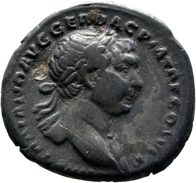 RIC II Trajan 163 Trajan obverse, Bust of Trajan, laureate, draped on left shoulder, right