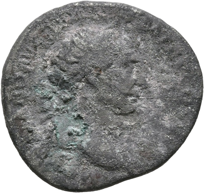 RIC II Trajan 165 (denarius) Trajan obverse, Bust of Trajan, laureate, draped, right (sometimes with aegis) (sometimes dra...