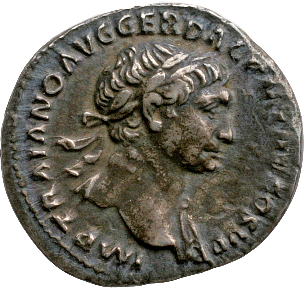 RIC II Trajan 176 Trajan obverse, Bust of Trajan, laureate, draped on left shoulder, right
