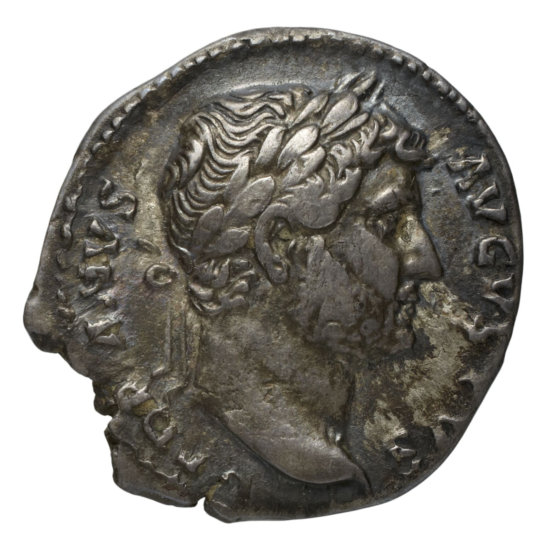 RIC II Trajan 179 Trajan obverse, Bust of Trajan, laureate, draped, left
