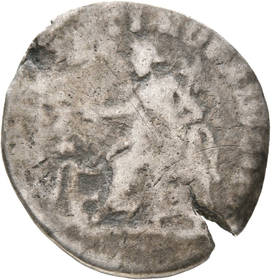 RIC II Trajan 188 Trajan reverse, Pax, naked to waist, seated left on throne, holding branch in right hand and transverse ...
