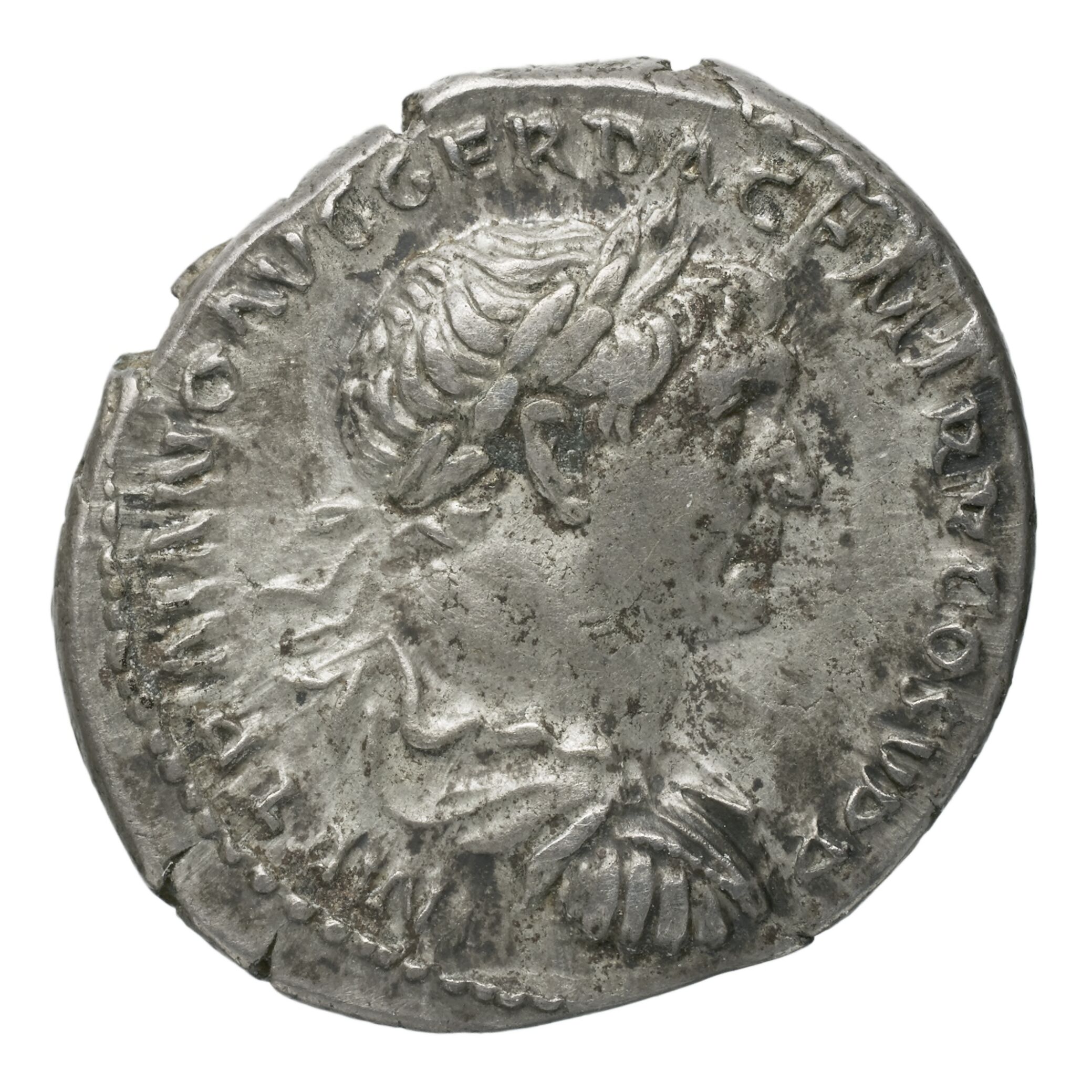 RIC II Trajan 189 Trajan obverse, Bust of Trajan, laureate, draped, cuirassed, right