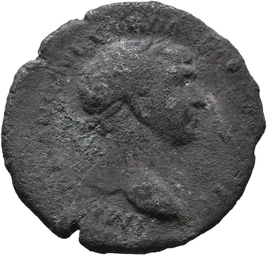 RIC II Trajan 194 Trajan obverse, Bust of Trajan, laureate, draped, right
