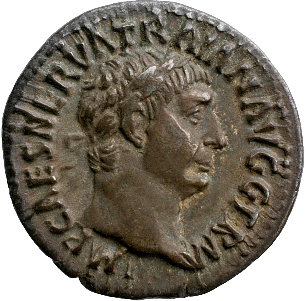 Trajan obverse — Head of Trajan, laureate, right