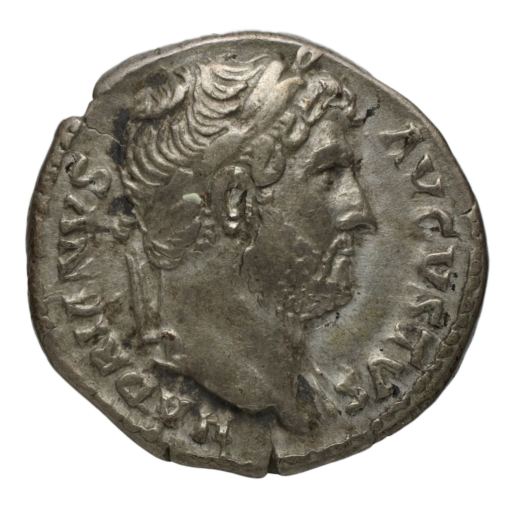 RIC II Trajan 201 Trajan obverse — Head of Trajan, laureate, right