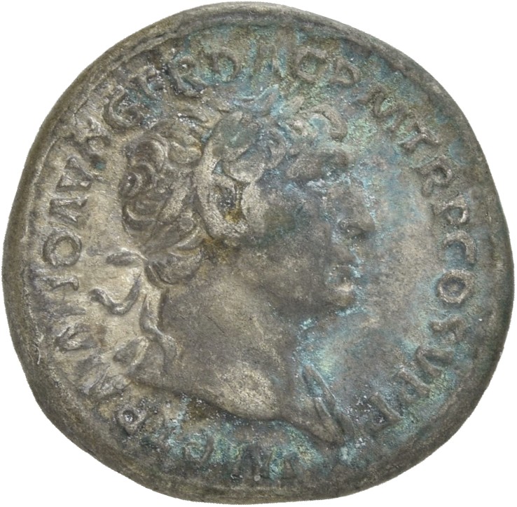 RIC II Trajan 218 Trajan obverse, Bust of Trajan, laureate, draped on left shoulder, right