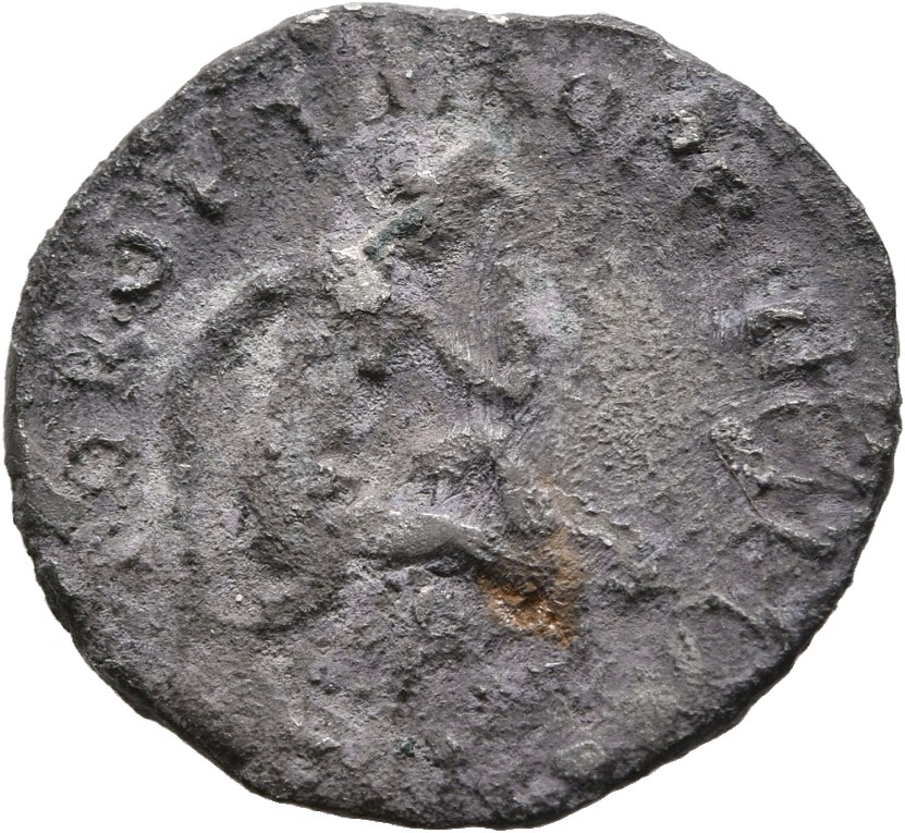 RIC II Trajan 219 Trajan reverse, Dacian, in attitude of mourning, seated right on oval shield; sword below
