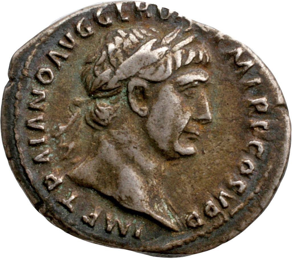 RIC II Trajan 220 Trajan obverse, Bust of Trajan, laureate, right with aegis