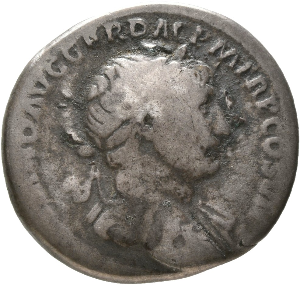 RIC II Trajan 243 Trajan obverse, Bust of Trajan, laureate, draped on left shoulder, right