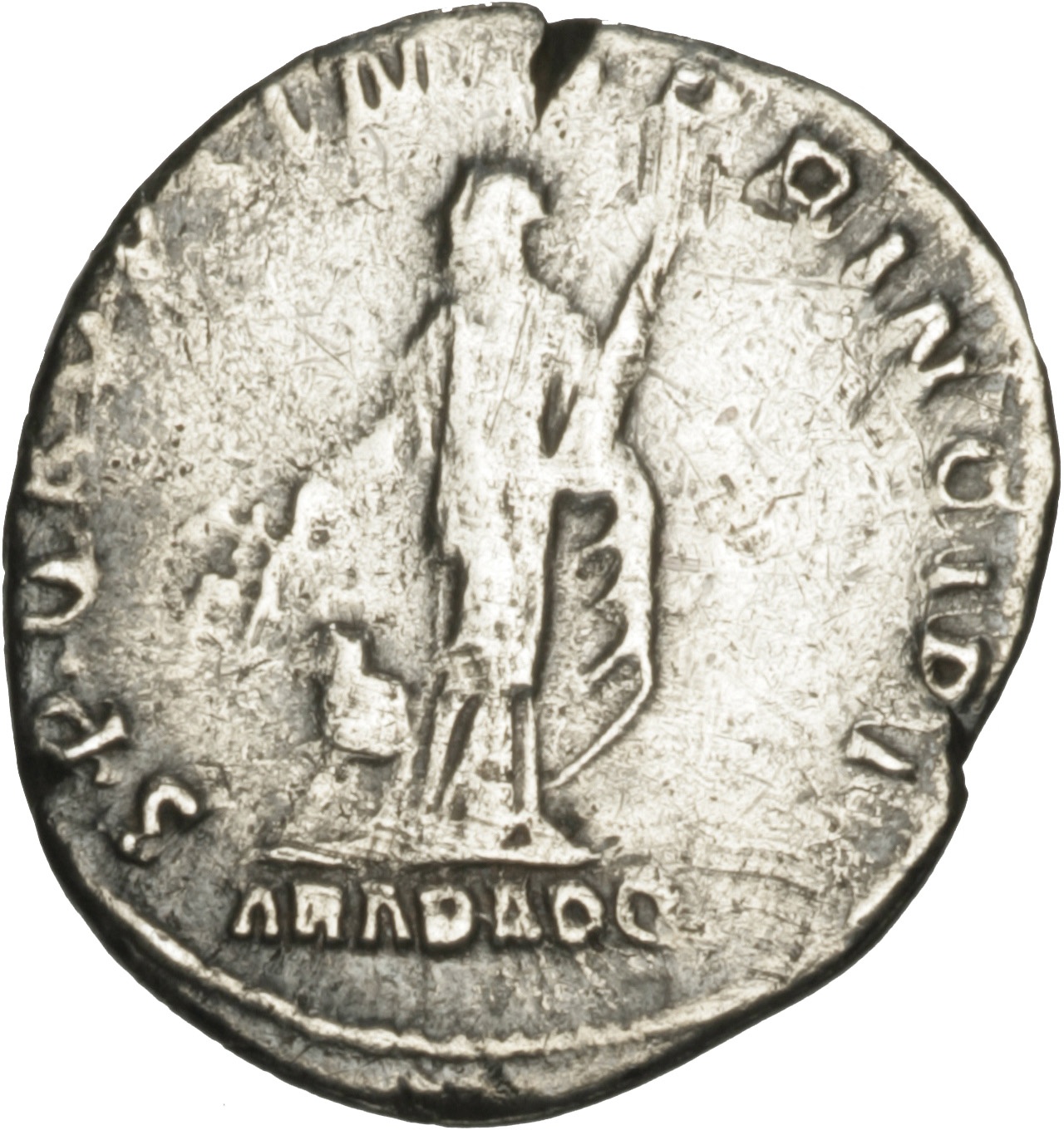 RIC II Trajan 245 Trajan reverse, Arabia, draped, standing front, head left, holding branch in right hand; camel at feet