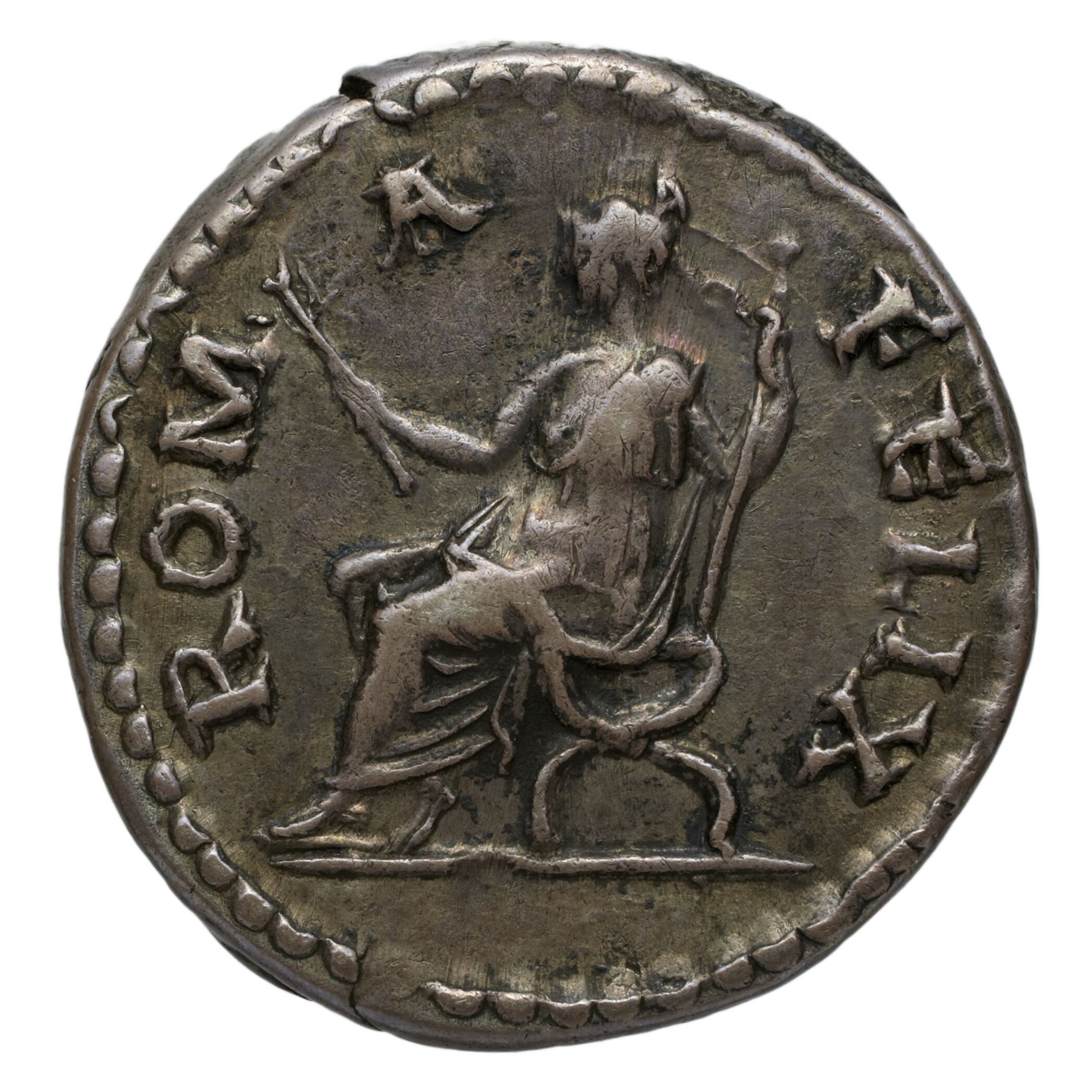 RIC II Trajan 264 Trajan obverse, Bust of Trajan, laureate, draped, right
