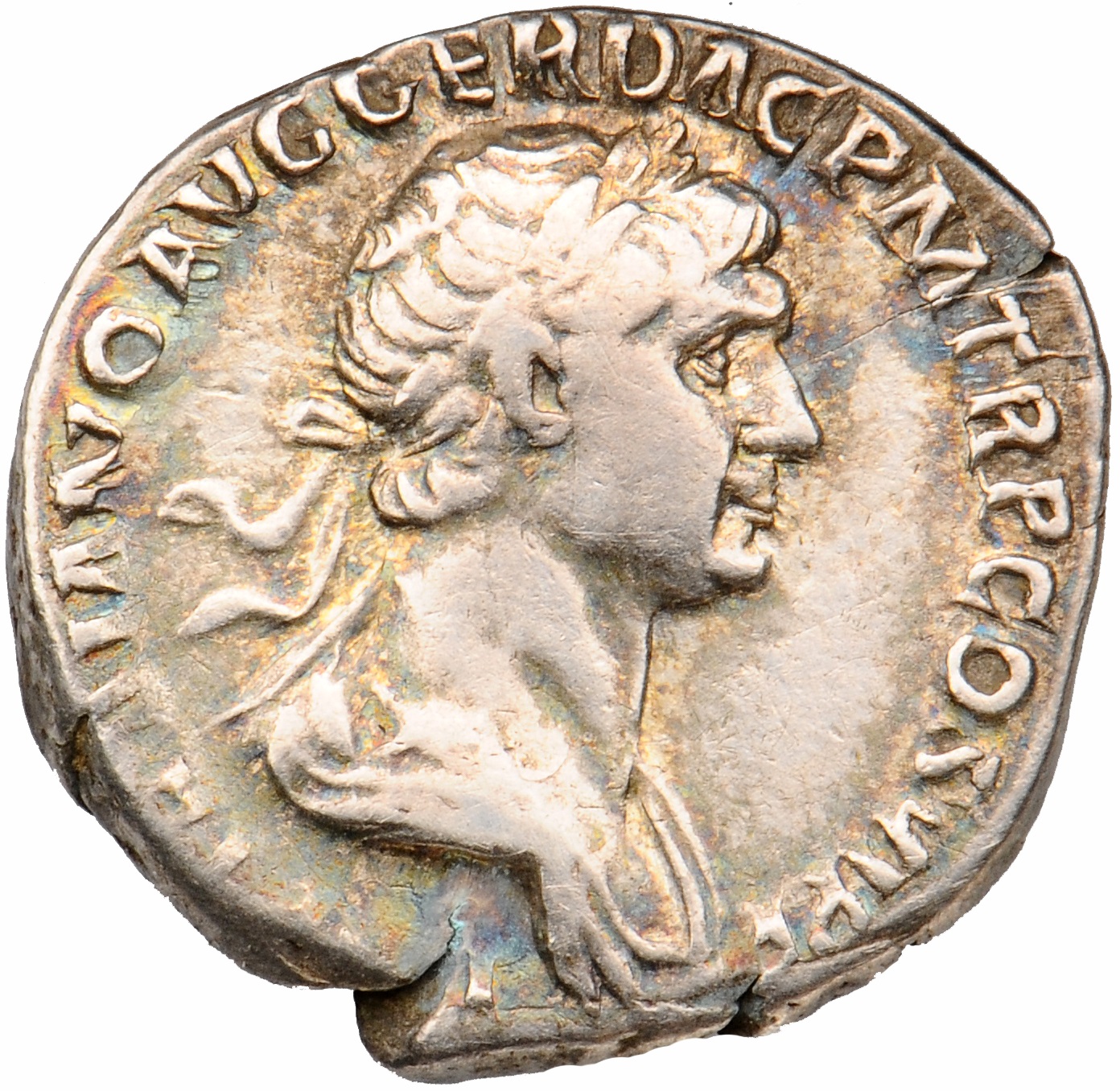 RIC II Trajan 271 Trajan obverse, Bust of Trajan, laureate, right (sometimes draped)