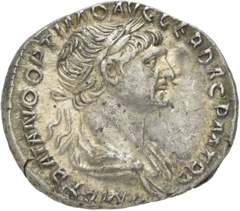 RIC II Trajan 299 Trajan obverse, Bust of Trajan, laureate, draped, right