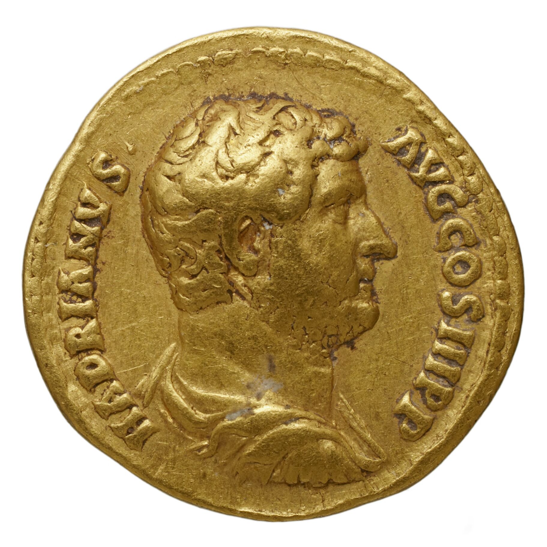 RIC II Trajan 313 Trajan obverse, Bust of Trajan, laureate, draped, right