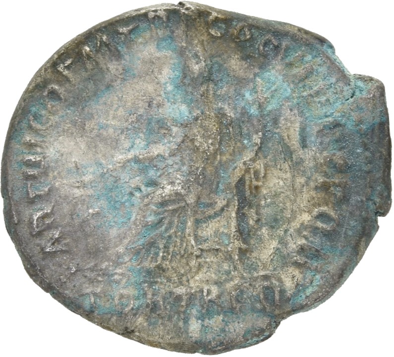 RIC II Trajan 315 Trajan reverse, Fortuna, draped, veiled, seated left on chair without back, holding rudder set on ground...