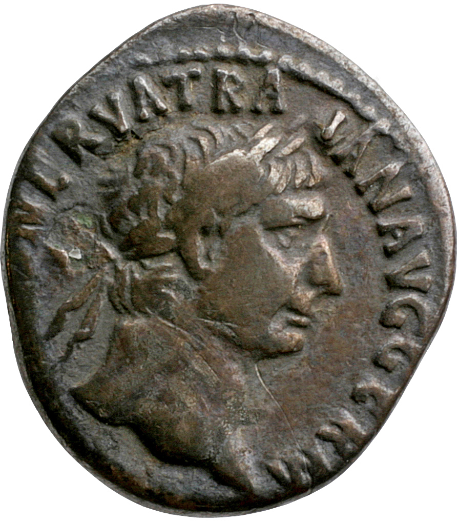 RIC II Trajan 33 Trajan obverse, Head of Trajan, laureate, right