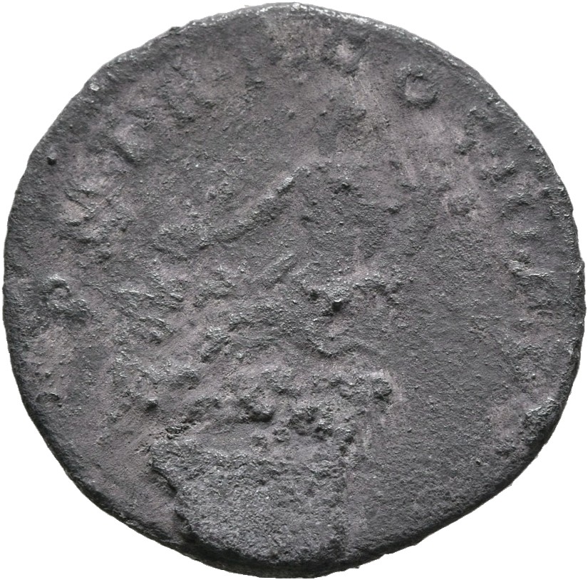 RIC II Trajan 33 Trajan reverse, Concordia, draped, seated left, sacrificing out of patera over garlanded and lighted alta...