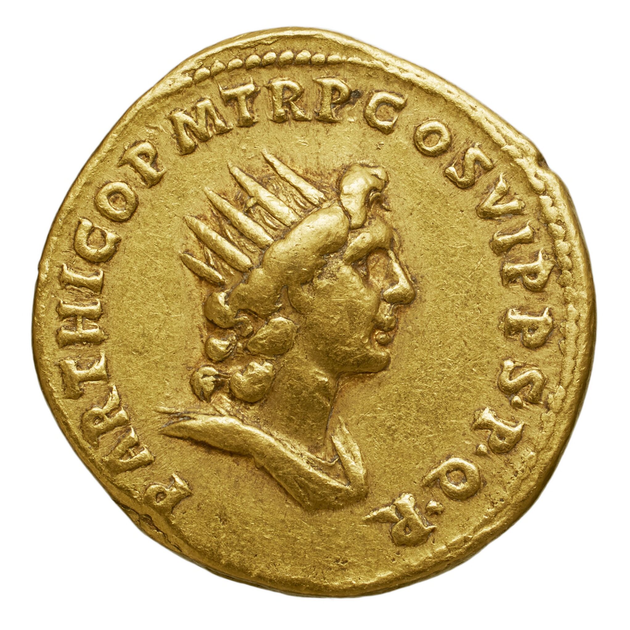 RIC II Trajan 330 Trajan obverse, Bust of Trajan, laureate, right with aegis
