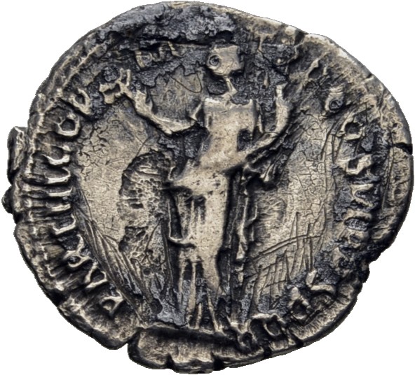 RIC II Trajan 332 Trajan reverse, Felicitas, draped, standing left, holding caduceus up in right hand and cornucopiae in left