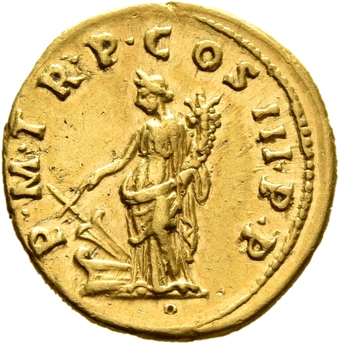 RIC II Trajan 34 Trajan reverse, Fortuna standing left, holding rudder attached to prow and cornucopiae