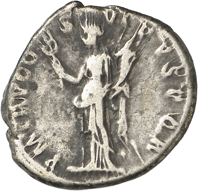 RIC II Trajan 346 Trajan reverse, Felicitas, draped, standing left, holding up caduceus in right hand and cornucopiae in left
