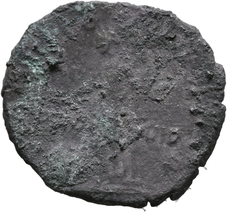 RIC II Trajan 365 (denarius) Trajan reverse, Providentia, draped, standing left, pointing with right hand at large globe t...