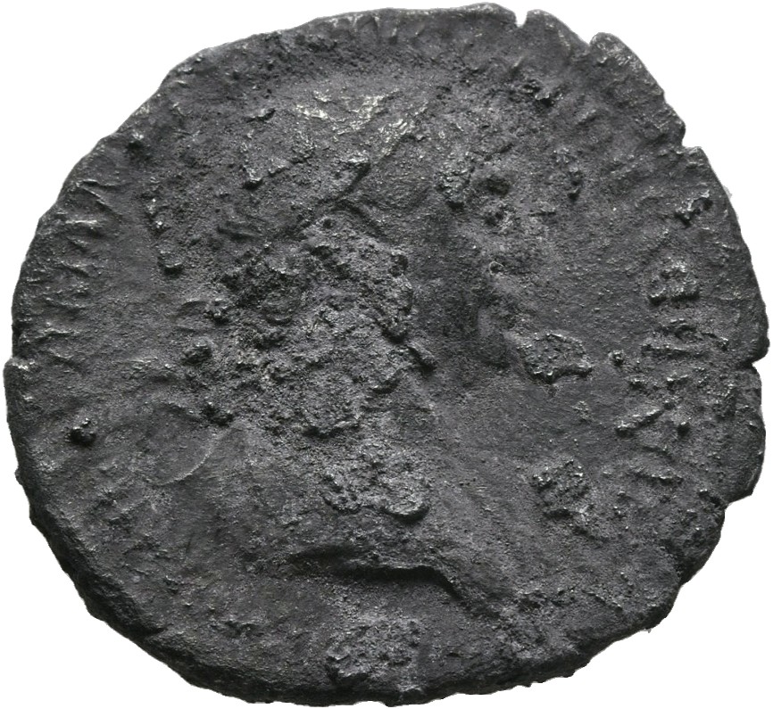 RIC II Trajan 365 (denarius) Trajan obverse, Bust of Trajan, laureate, draped, right