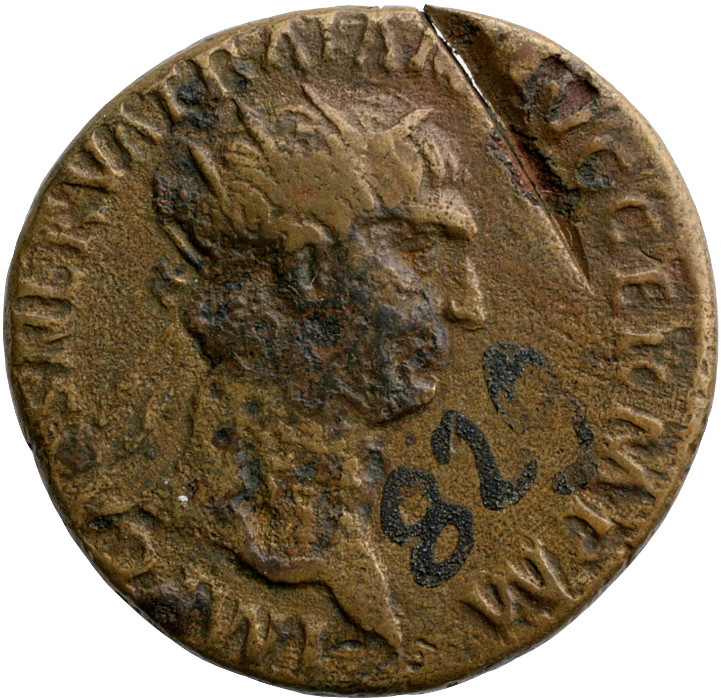 RIC II Trajan 385 Trajan obverse, Head of Trajan, radiate, right