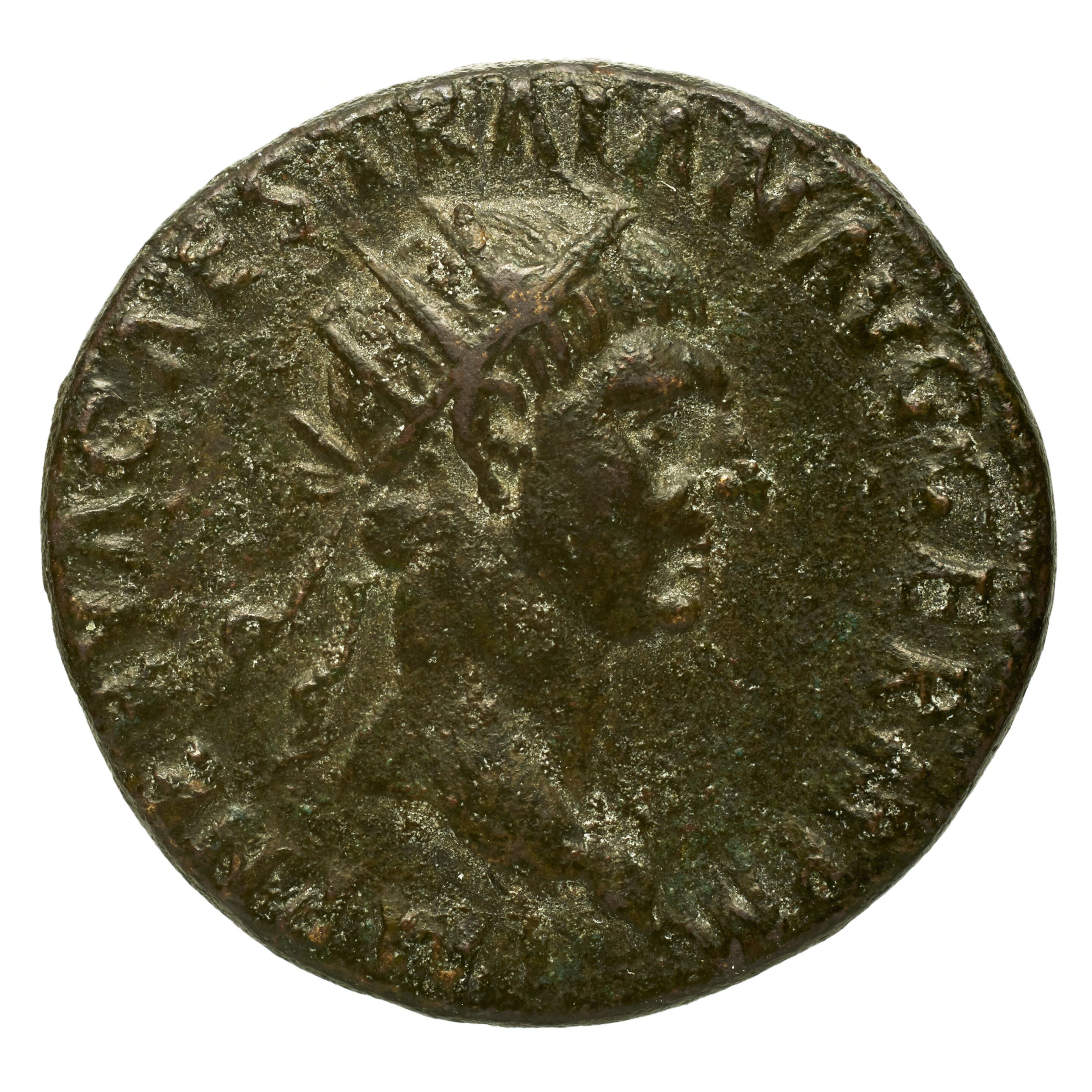 RIC II Trajan 386 Trajan obverse, Head of Trajan, radiate, right