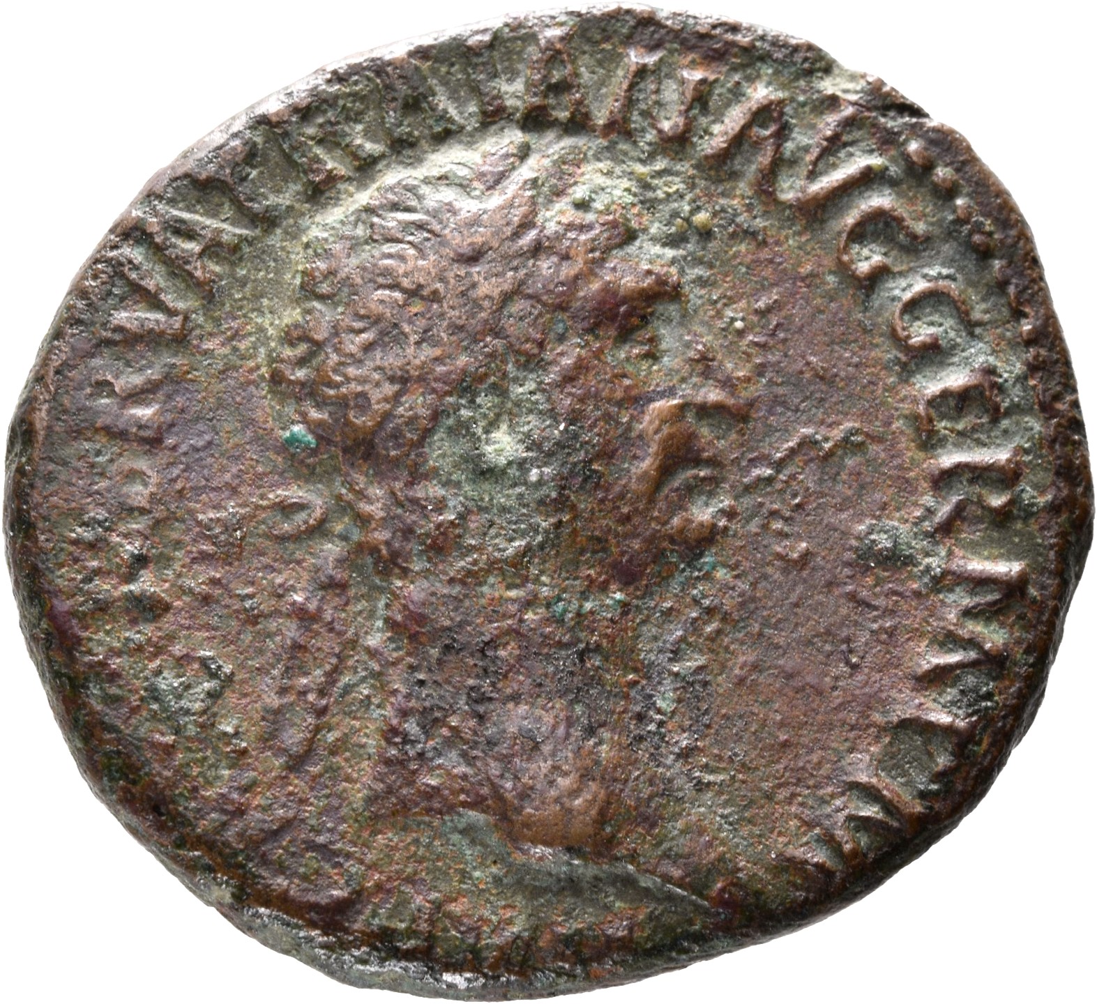 RIC II Trajan 392 Trajan obverse, Head of Trajan, laureate, right