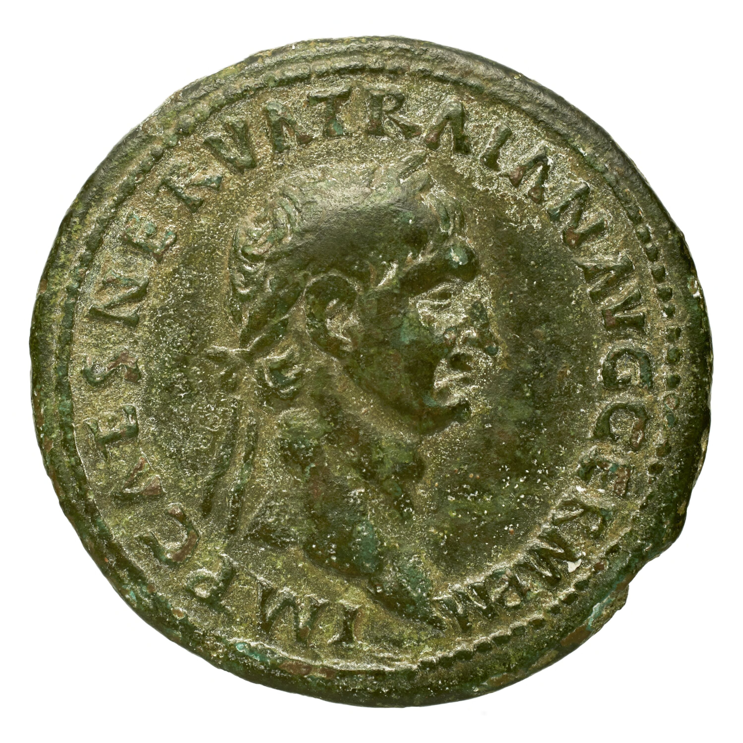 RIC II Trajan 392 Trajan obverse, Head of Trajan, laureate, right