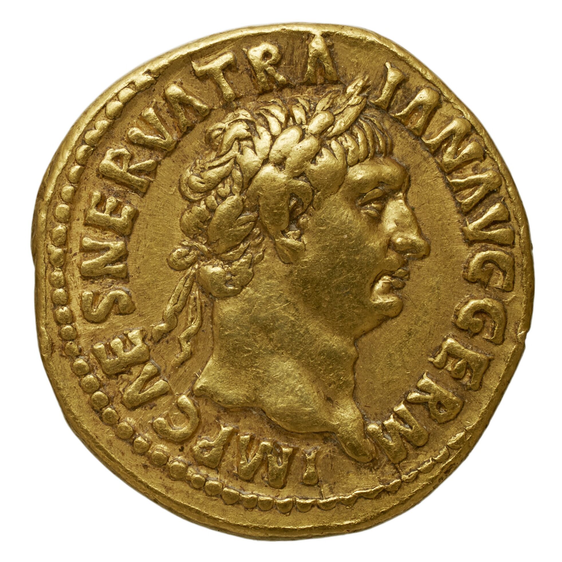 RIC II Trajan 4 Trajan obverse, Head of Trajan, laureate, right
