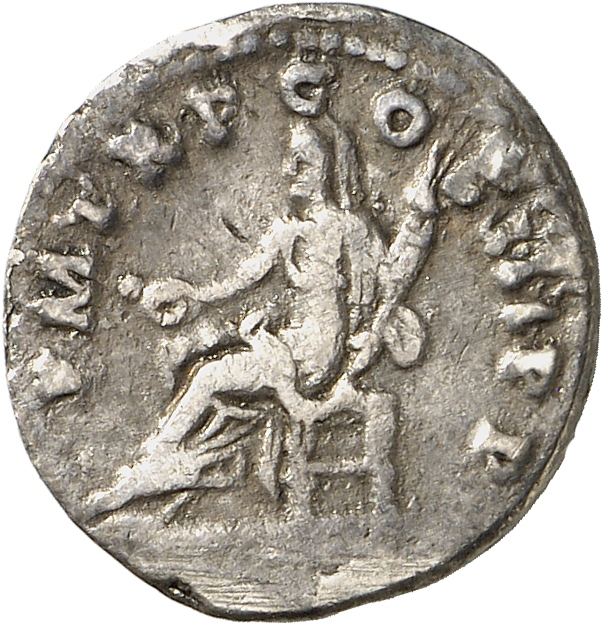 RIC II Trajan 40 Trajan reverse, Vesta, veiled, draped, seated left on seat without back, holding patera in right hand and...