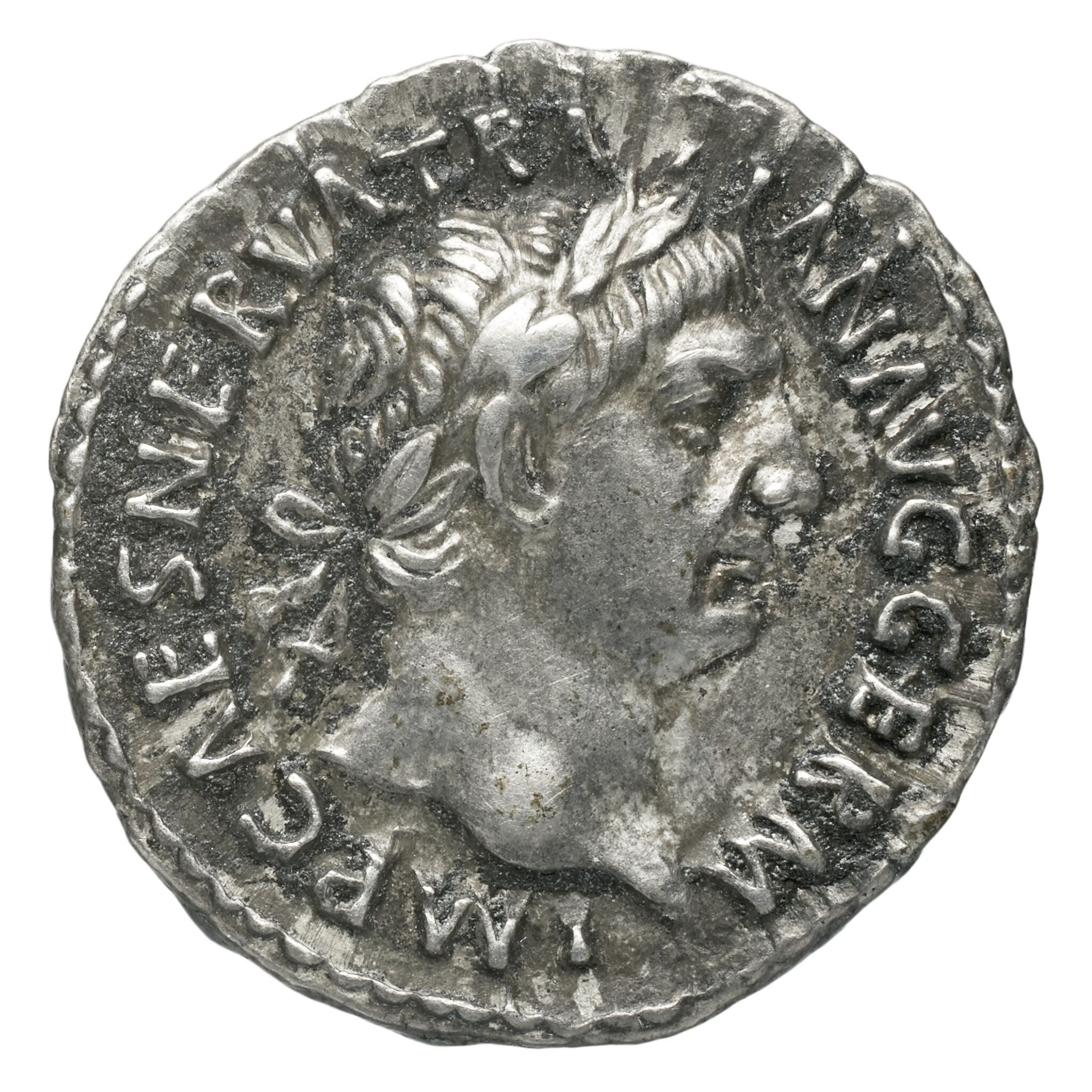 RIC II Trajan 40 Trajan obverse, Head of Trajan, laureate, right