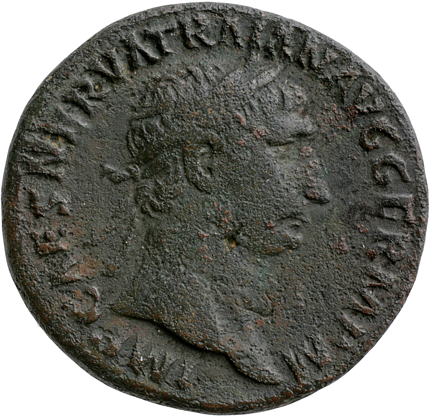 Trajan obverse — Head of Trajan, laureate, right
