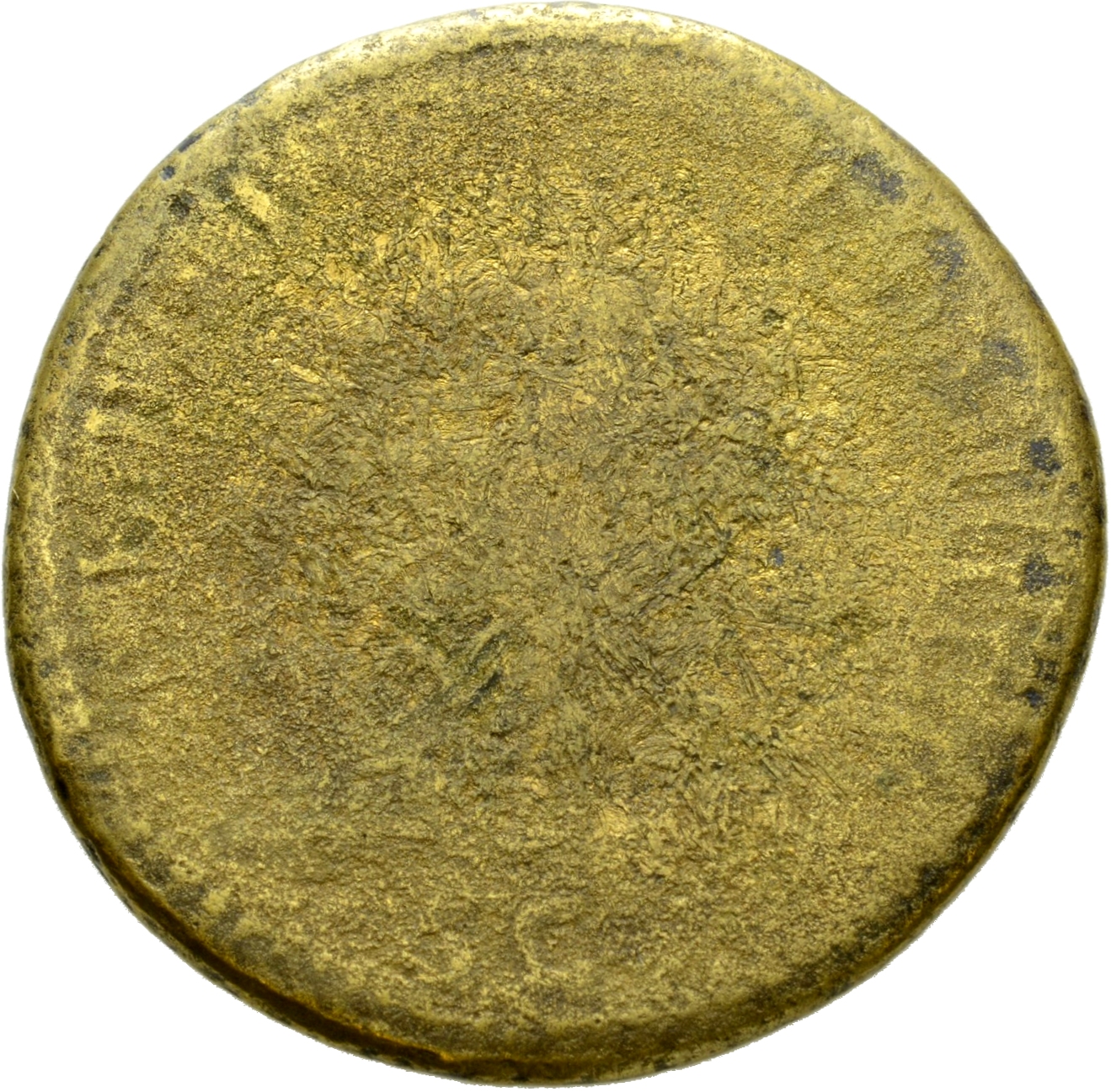 RIC II Trajan 428 Trajan reverse, Abundantia seated left on chair with crossed cornucopiae, holding sceptre in right hand