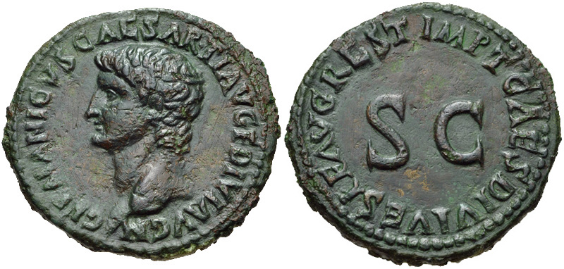 RIC II Trajan 442 Trajan obverse, Head of Trajan, laureate, right