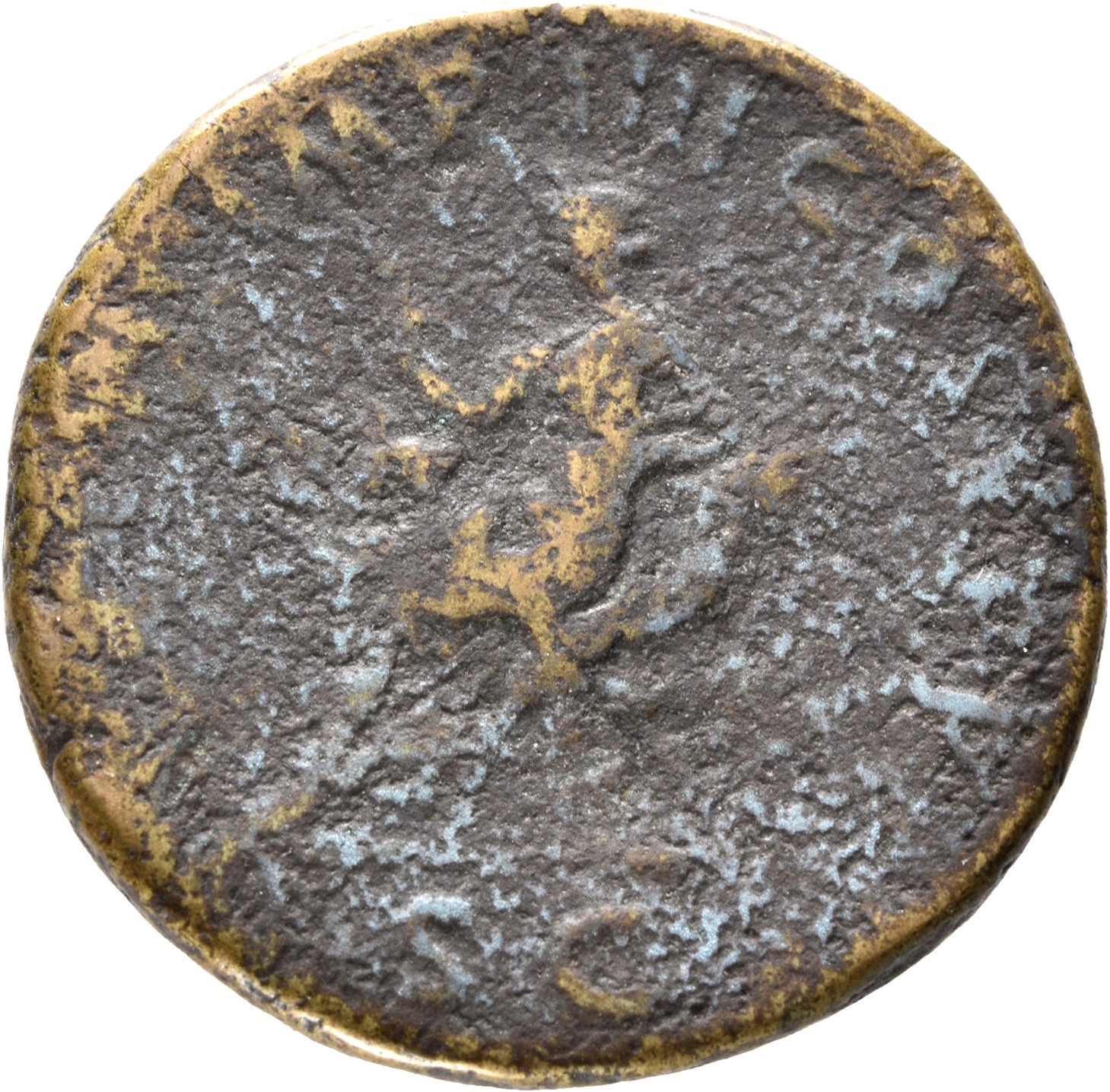 RIC II Trajan 454 Trajan reverse, Abundantia seated left on chair with crossed cornucopiae, holding sceptre in right hand