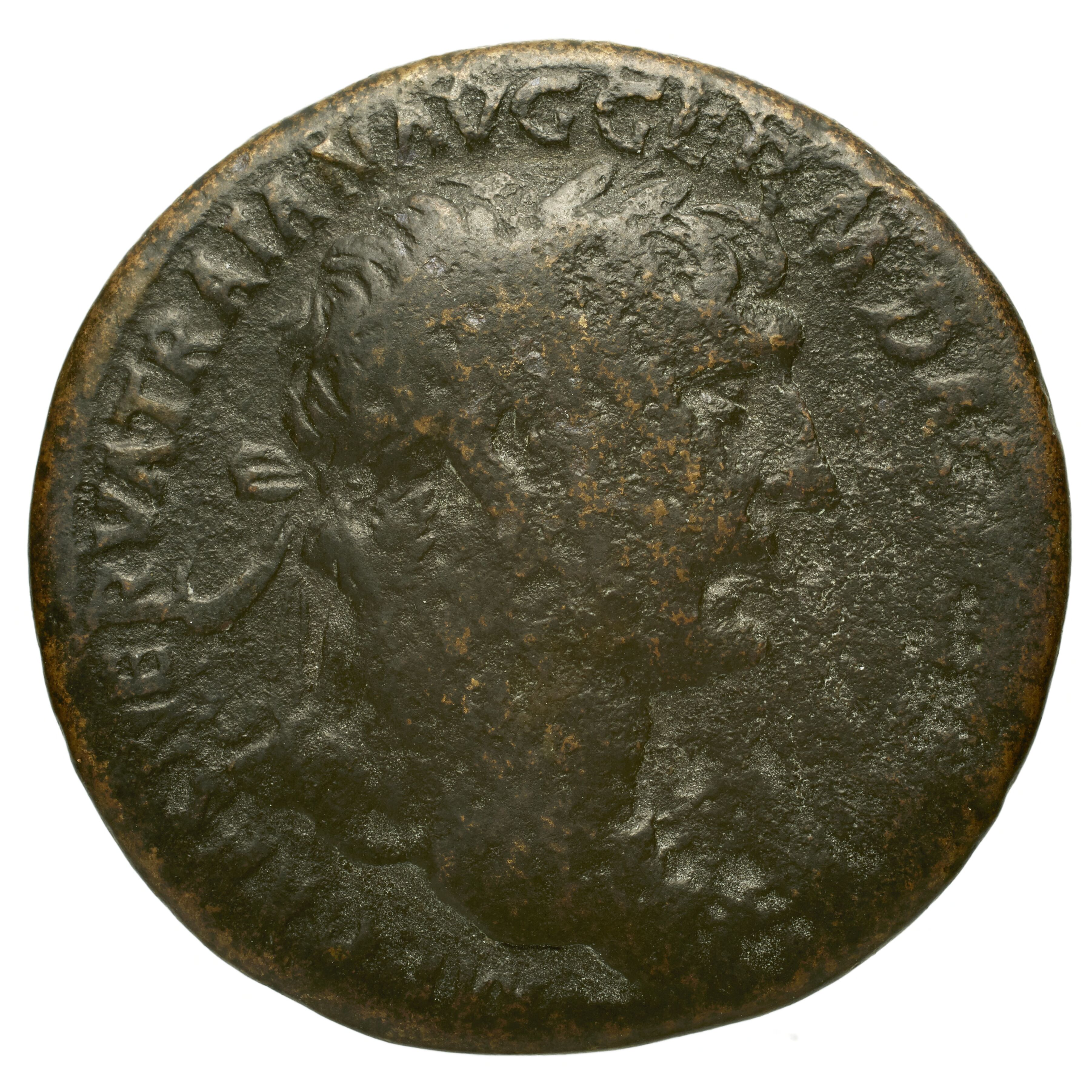 RIC II Trajan 458 Trajan obverse, Bust of Trajan, laureate, right with aegis