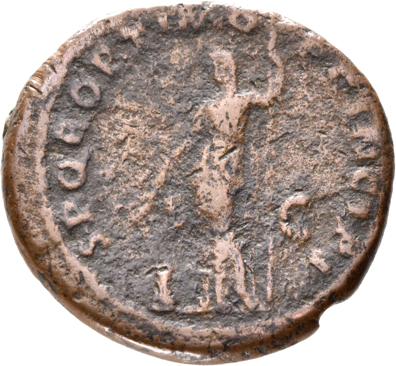 RIC II Trajan 479 (as) Trajan reverse, Ceres, draped, standing left, holding two corn-ears in right hand over modius left,...