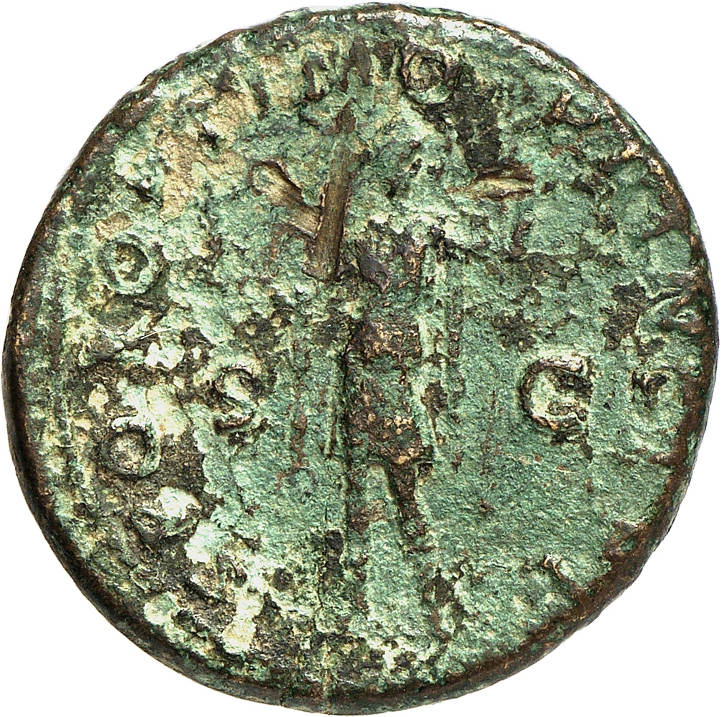 RIC II Trajan 484 Trajan reverse, Roma, helmeted, in military dress, standing left, holding Victory in extended right hand...