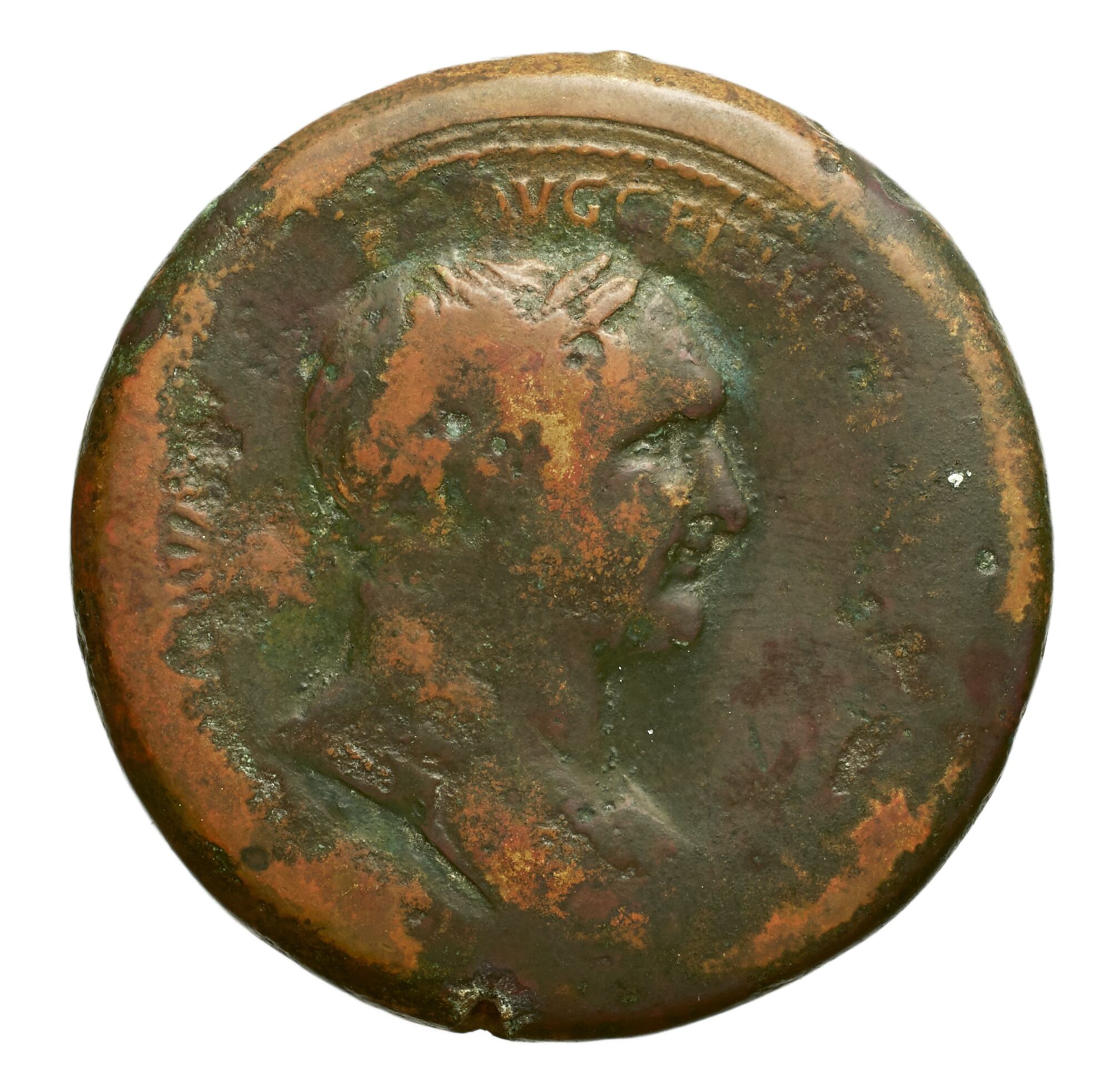 RIC II Trajan 485 Trajan obverse, Bust of Trajan, laureate, right with aegis