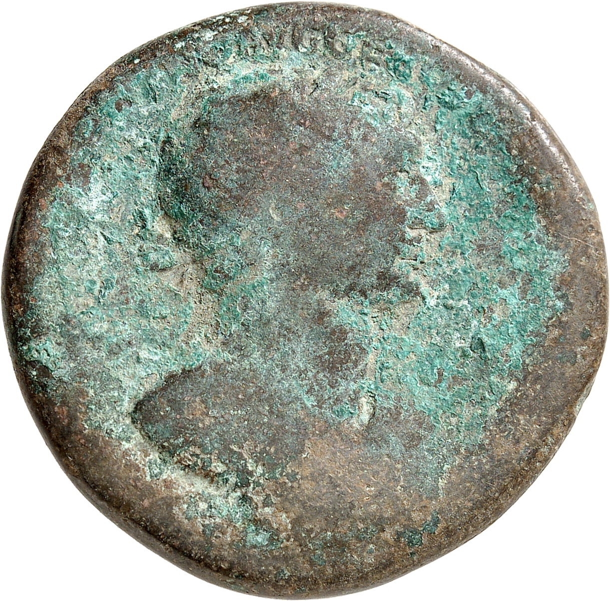 RIC II Trajan 492 (sestertius) Trajan obverse, Bust of Trajan, laureate, draped on left shoulder, right