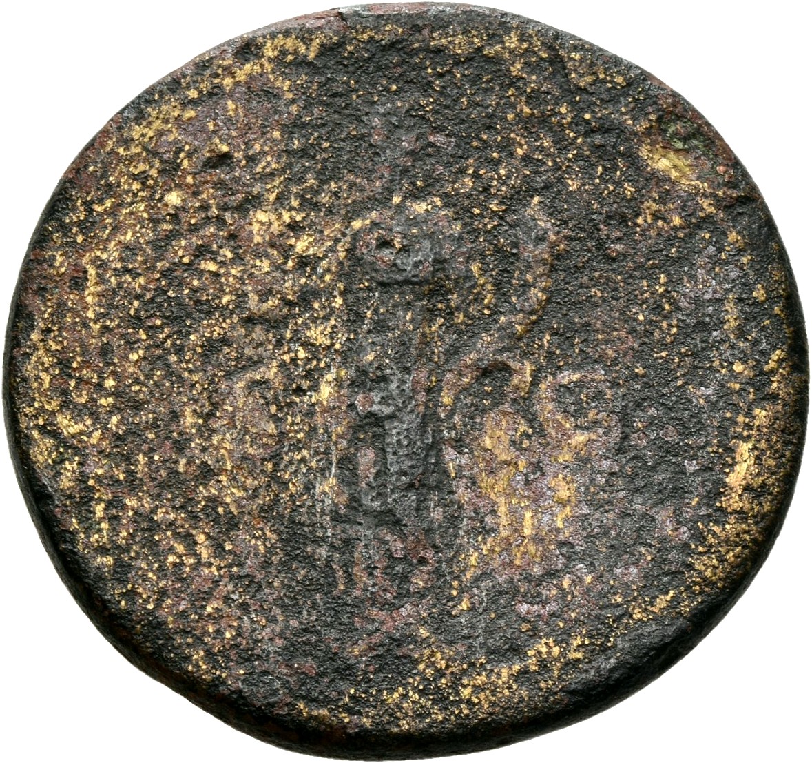 RIC II Trajan 494 Trajan reverse, Abundantia, draped, standing left, holding two corn-ears in right hand over modius with ...