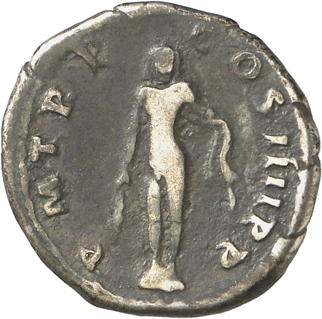 RIC II Trajan 49 (denarius) Trajan reverse, Hercules, naked, standing front on low base, holding club downwards in right h...